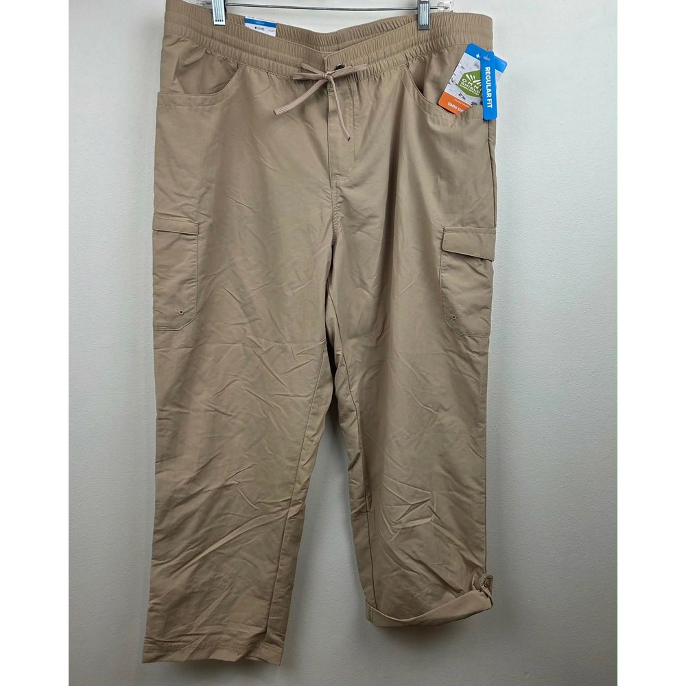 Columbia Omni-Shield Roll Up Cargo Pants British Tan XL Straight Leg 1671872 NWT